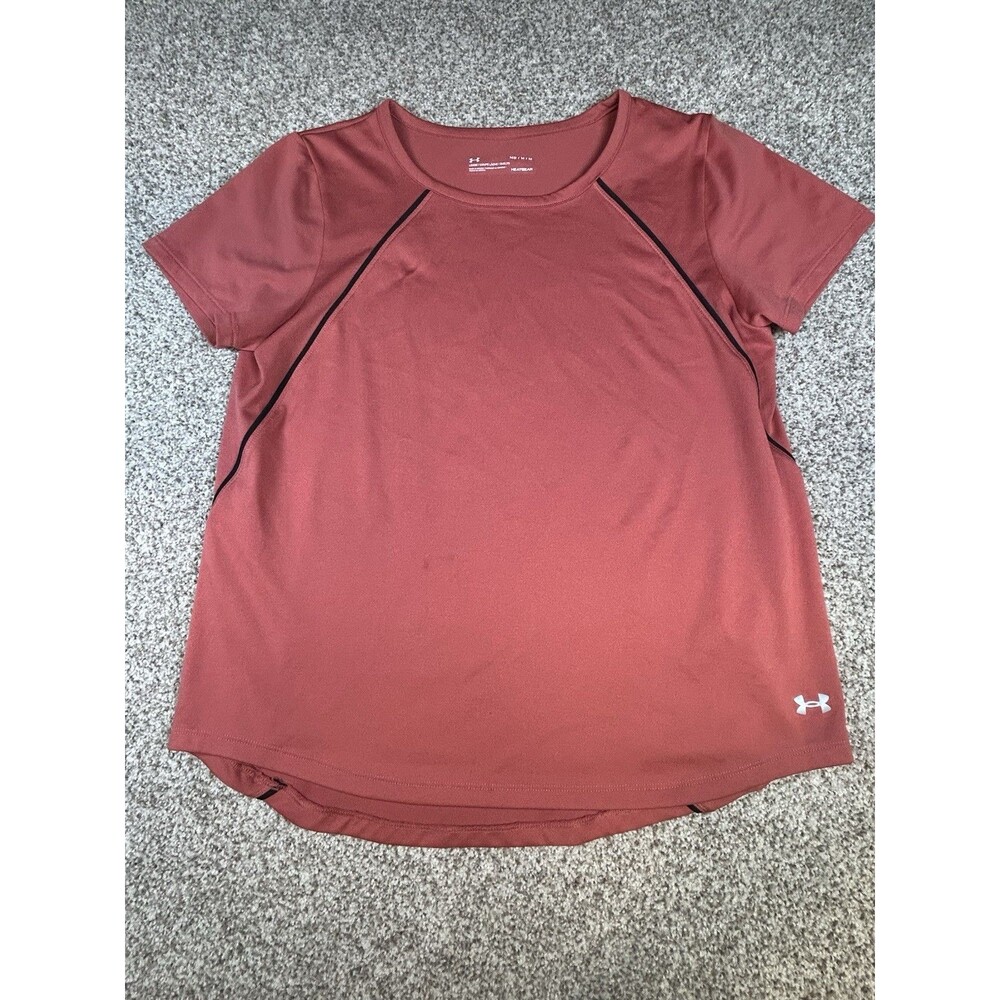 Under Armor Top Size Medium Pink Breathable Loose‎ Fit HeatGear